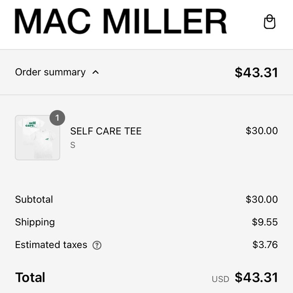 PRE-LOVED MAC MILLER SELF-CARE T-SHIRT - Picture 4 of 7